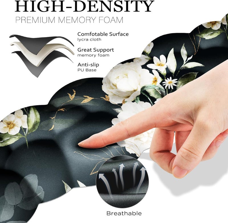 JIKIOU Cloud Wrist Rest Keyboard, Cloud Keyboard Wrist Pad Set with Comfortable Cloth, Cute Arm Rest for Palm Support, PC/Gaming Desk Accessories/Office Setup/Computer Hand Cushion Peony - Image 5